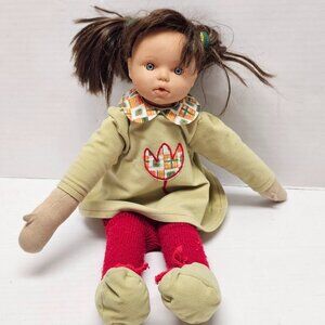 Vintage ASI 97 French Cloth Soft Rubber Face Blue Eyes Rare Doll Outfit Set Rare